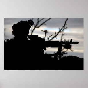 Poster Soldado do Exército Silhouette