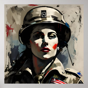 POSTER SOLDADO FEMININA AMERICANO