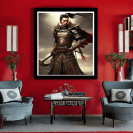 Poster Soldado guerreiro corajoso e feroz um lutador vale