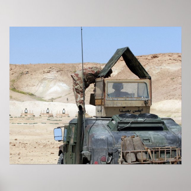 Poster Soldado instrui soldado iraquiano (Frente)