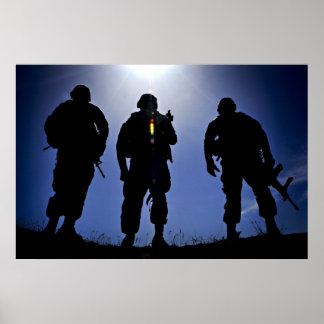 Pôster Soldado Militar Silhouettes