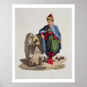 Poster Soldado turco, 'dos trajes do vário Nat