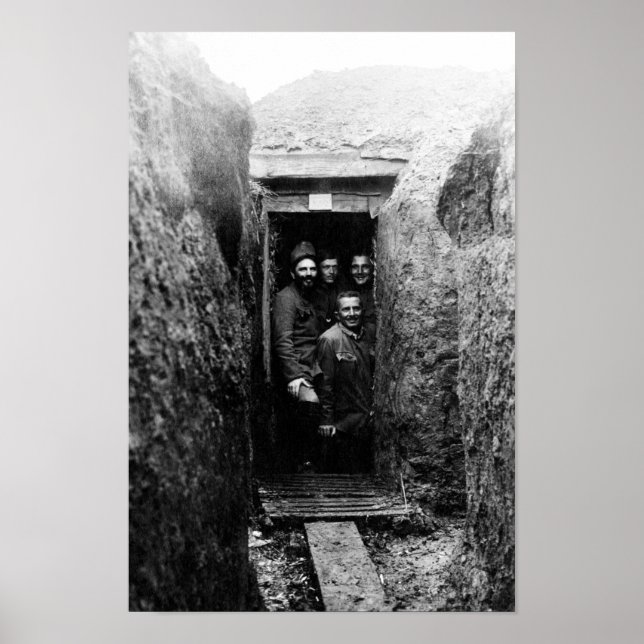 Poster Soldados Da Primeira Guerra Mundial Em Trincheira  (Frente)