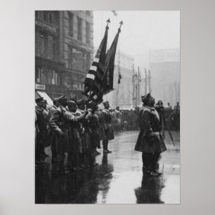 Poster Soldados do "búfalo" que retornam as cores - 1919