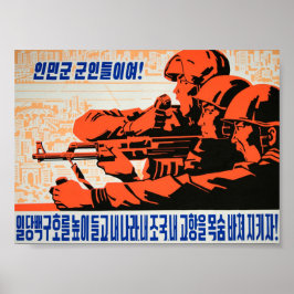 Poster Soldados do Exército de Pessoas Coreano! Lute por