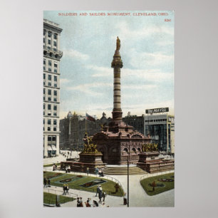 Pôster Soldados e Marinheiros Monument Cleveland 1910 Vin