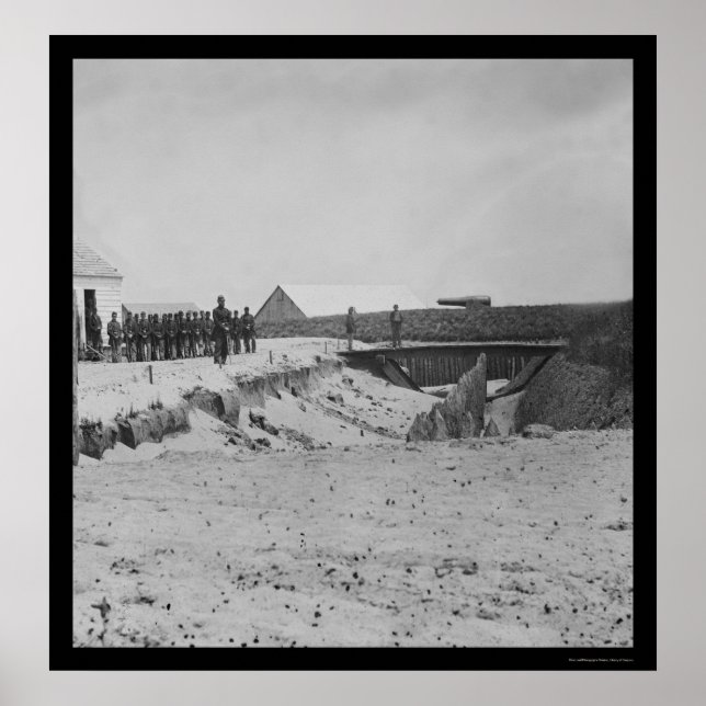 Poster Soldados em Fort Walker em Hilton Head, SC 1861 (Frente)