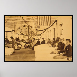 Pôster Soldados feridos em C.C. 1864 do hospital do