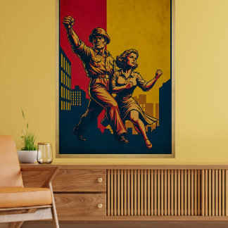 Poster Soldados Heroicos Arte de Propaganda do Exército R