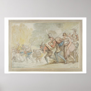 Pôster Soldados março de 1805 (caneta & tinta e watercol