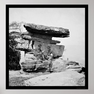 Poster Soldados pela rocha do guarda-chuva em