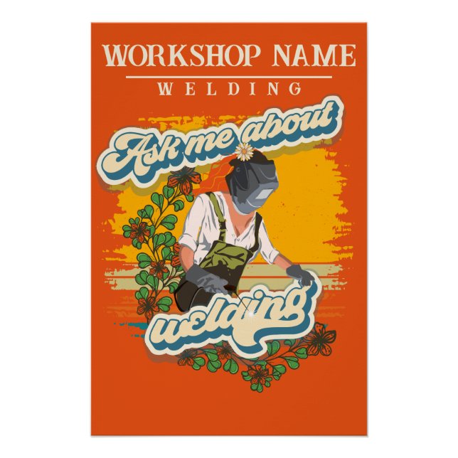 Pôster Soldadura sarcástica dizendo nome de oficina perso (Frente)