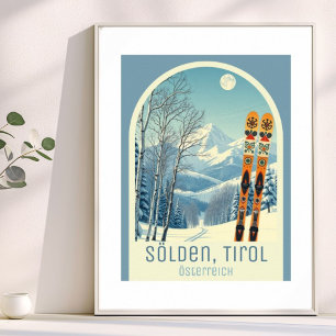 Poster Sölden áustria resort de esqui Österreich Arlberg