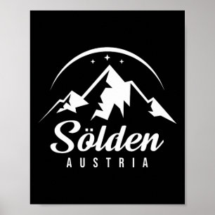 Poster Sölden Austria Ski Resort Skiting Snowboard Souv
