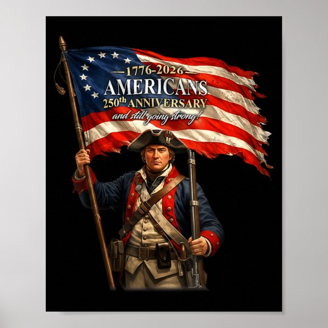 Poster Soldier American Flag Patriotic Pride Illustration (Frente)