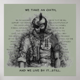 Pôster Soldier Warrior - Oath Customize Background Color