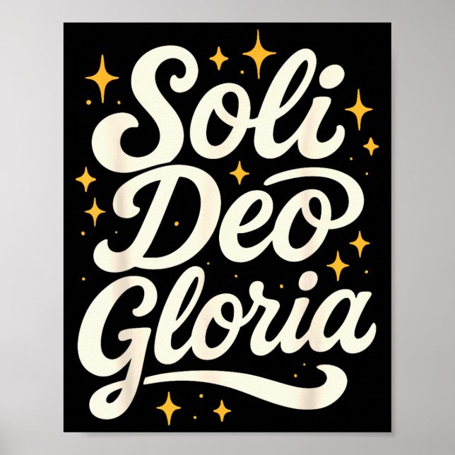 Poster Soli Deo Gloria Reformed Christian Theology Design (Frente)