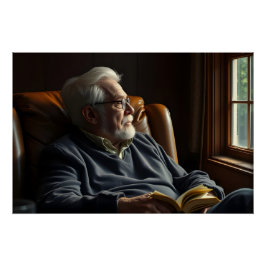 Pôster Solidão Idosa Pensiva