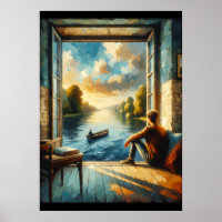 Solidão Reflexiva: Homem Contemplando ao Sol