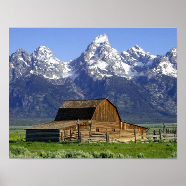 Poster Solitary Barn at Grand Tetons (Frente)