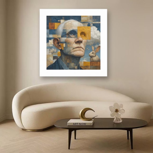 Poster Solitude - a modern take on a Cubism Art Portrait (Criador carregado)