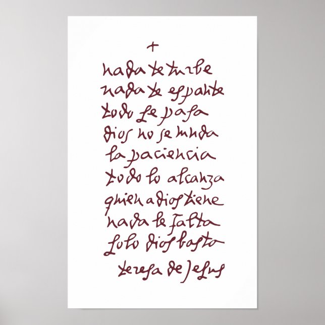 Poster Solo Dios basta (Que nada o perturbe) (Frente)