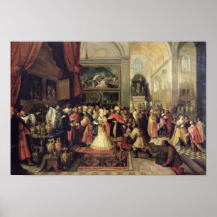 Pôster Solomon no Tesouraria do templo, 1633