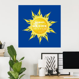 Poster Solstício de verão azul o dia mais longo do ano