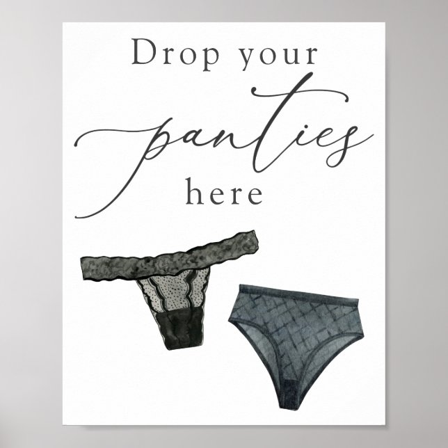 Poster Soltar Cuecas Aqui Sinal de Chuveiro de Lingerie P (Frente)