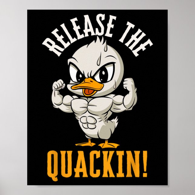 Poster Solte o Quackin Funny Duck Gym Weelevando B (Frente)
