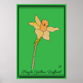 Poster Solteiro Amarelo Daffodil Kelly Green