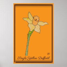 Poster Solteiro Amarelo Daffodil Laranja