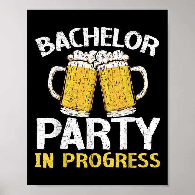 Poster Solteiro De Festa Em Andamento No Casamento Da Bee (Frente)