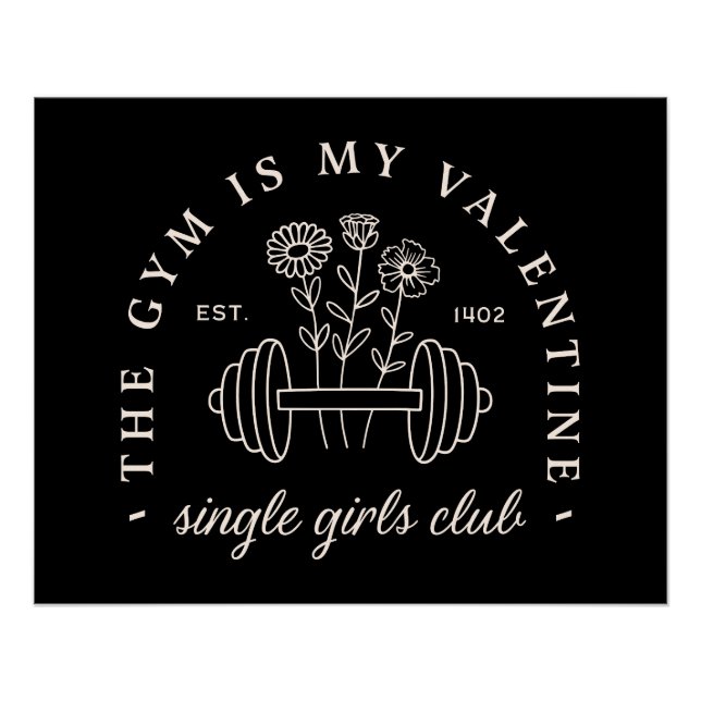 Pôster Solteiro engraçada Namorados no dia de ginástica m (Frente)