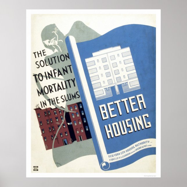 Pôster Solução de mortalidade por criança 1936 WPA (Frente)