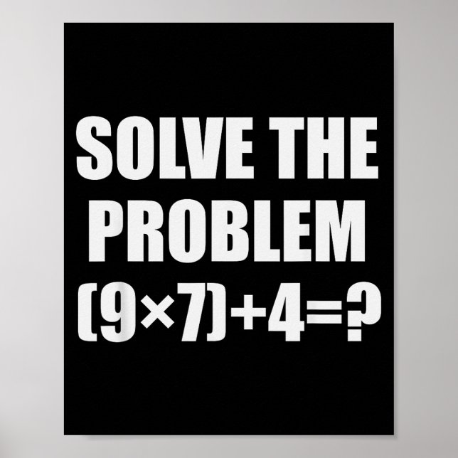 Poster Solve The Problem Funny 67 Meme Brainrot Math Teac (Frente)