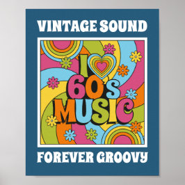 Poster Som Vintage Para Sempre Groovy Música Inspirada do