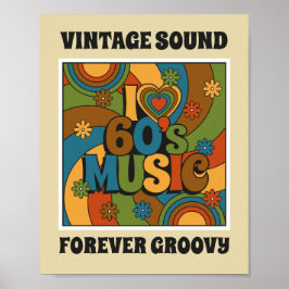 Poster Som Vintage Para Sempre Groovy Música Inspirada no