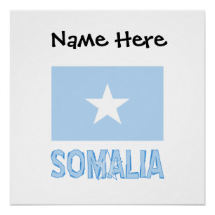 Pôster Somália Bandeira Somali Preta Personalização