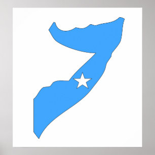 Pôster Somalia Flag Map full size
