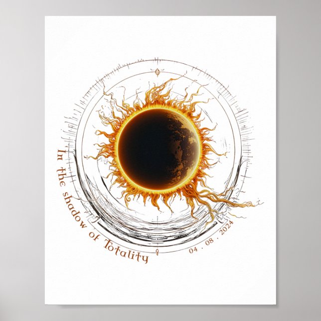 Poster Sombra Da Totalidade Observando O Eclip Solar Tota (Frente)