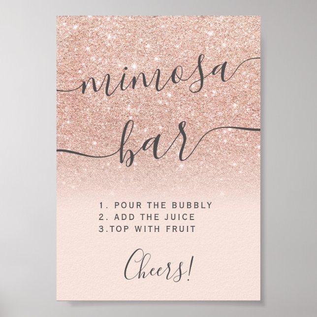 Poster Sombra de blush com glitter em ouro rosado barra d (Frente)