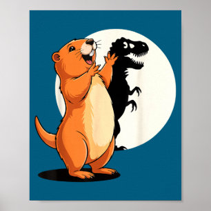 Poster Sombra de Tatu-bola Engraçada Dinossauro Fantoche 