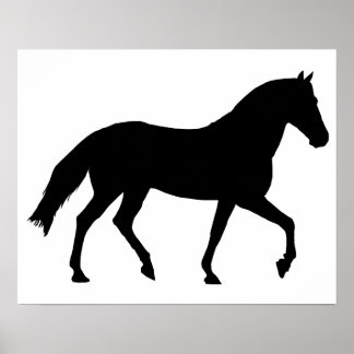 Poster Sombra do Cavalo Negro Silhouette Pony Horse Simpl