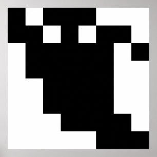 Pôster Sombra do fantasma do pixel de 8 bocados