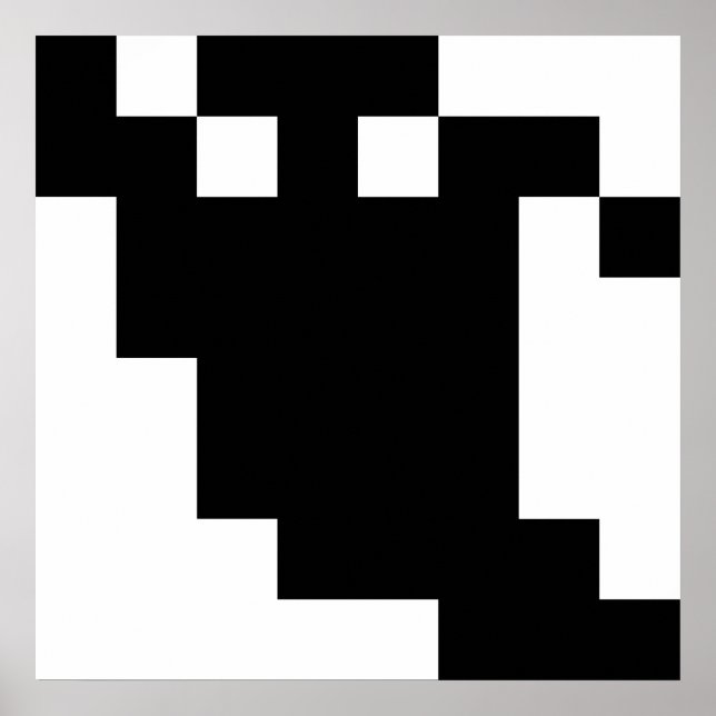 Pôster Sombra fantasma de pixel de 8 bits (Frente)