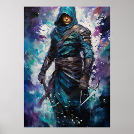 Poster Sombras Azuis: O Anime Shinobi Silencioso