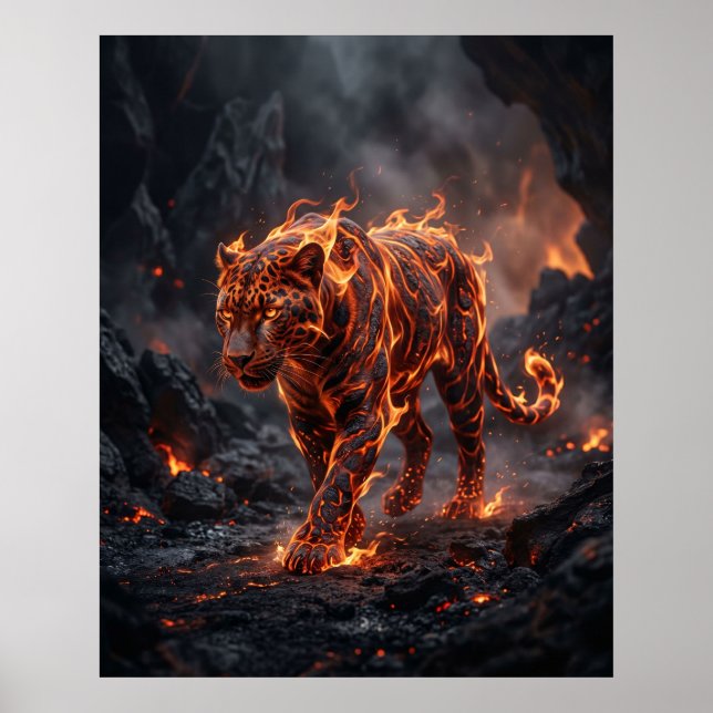 Poster Sombras Brilhantes da Pantera de Fogo (Frente)