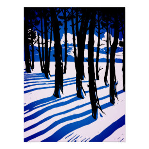 Pôster Sombras da Floresta de Inverno – Natureza Minimali