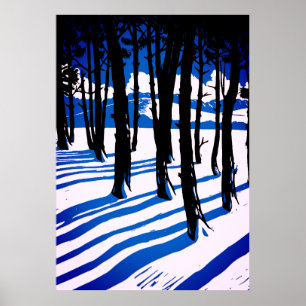 Poster Sombras da Floresta de Inverno – Natureza Minimali